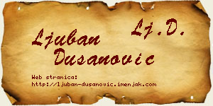 Ljuban Dušanović vizit kartica